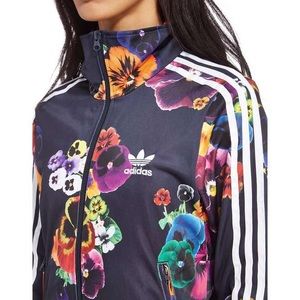 Adidas floral zip up